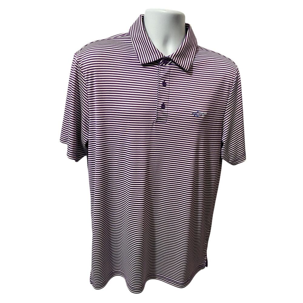 GREG NORMAN PLAY DRY POLO — Attack Life Purple & White Men's Size Large
